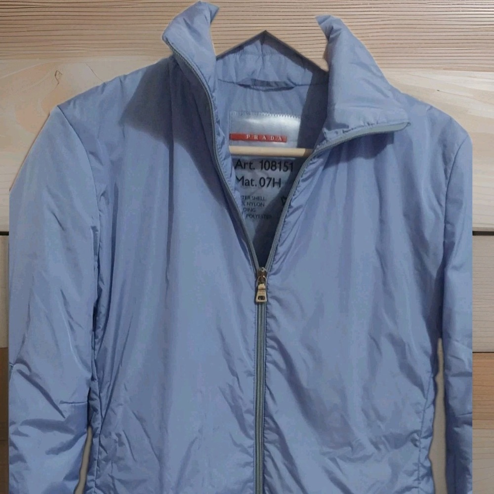 Vintage Prada Nylon Jacket Tg.42 Made In Italy 100% Nylon Outershell Blue Y2K